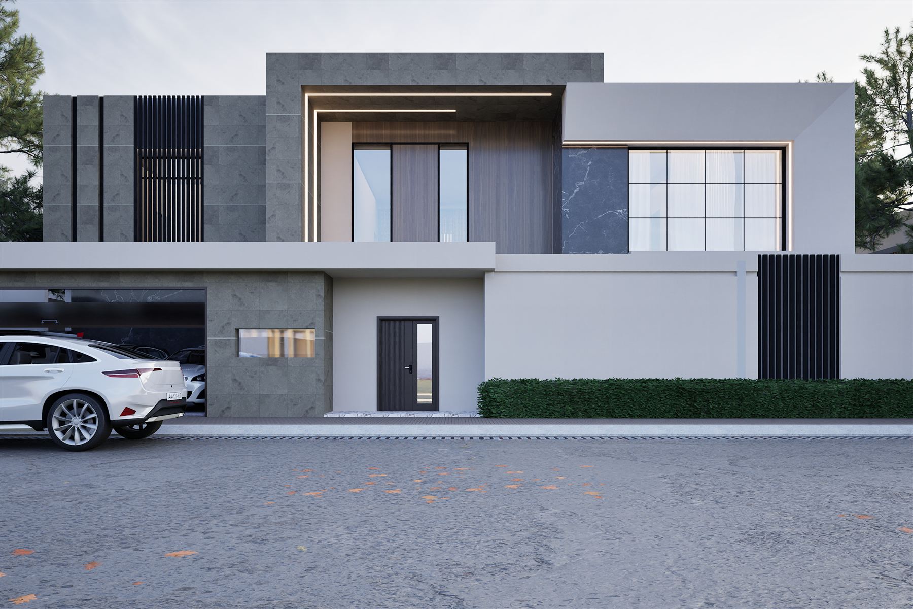 Rendu 3D d'une villa R+1 avec piscine